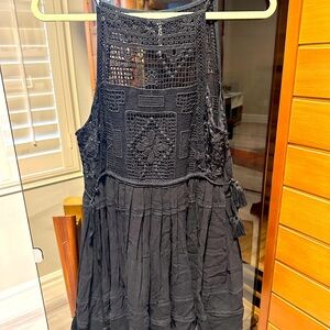 Free people crochet detail mini dress.